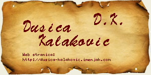 Dušica Kalaković vizit kartica